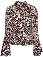 MSGM blouse à imprimé animalier - Marron - thumbnail