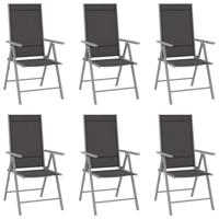 Tuinstoelen 6 st inklapbaar textileen zwart