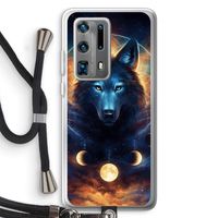 Wolf Dreamcatcher: Huawei P40 Pro Plus Transparant Hoesje met koord