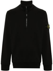 Stone Island sweat zippé à patch Compass - Noir