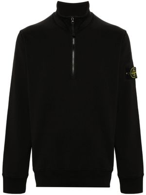 Stone Island sweat zippé à patch Compass - Noir