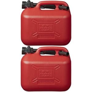 Pro Plus jerrycan/benzinetank - 2x - rood - 5 liter - Voor benzine/diesel