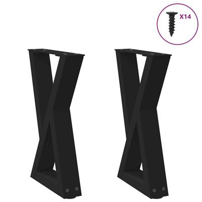 Salontafelpoten 2 st 38x(42-43,3) cm staal zwart