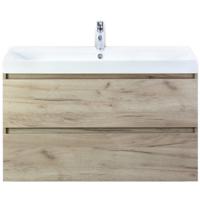 Maxx XL Badmeubelset 100 cm - Craft Oak - Wastafel Just 1 Kraangat