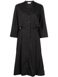 Agnona robe-chemise mi-longue à manches trois quarts - Noir