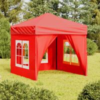 Partytent inklapbaar met zijwanden 2x2 m rood