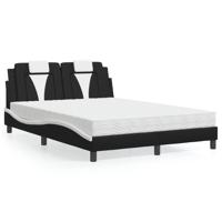 Bed met matras kunstleer zwart en wit 120x200 cm Bed met matras kunstleer zwart en wit 120x200 cm