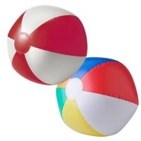Impression Strandbal - opblaasbaar - zwembad speelgoed - rood / multi - D26 cm