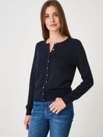 Basic fijn gebreid cardigan in katoenmix