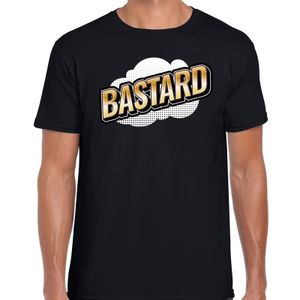 Fout Bastard t-shirt in 3D effect zwart voor heren - foute party fun tekst shirt / outfit - popart