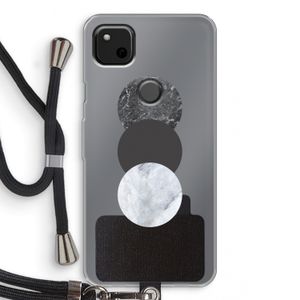 Marmeren cirkels: Pixel 4a Transparant Hoesje met koord