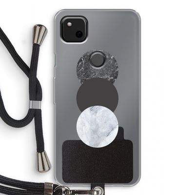 Marmeren cirkels: Pixel 4a Transparant Hoesje met koord