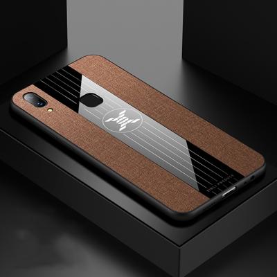 Voor vivo Y95 XINLI stiksels doek textuur schokbestendig TPU beschermhoes (bruin)