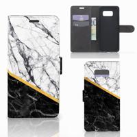 Samsung Galaxy S8 Plus | Bookcase | Marmer Wit Zwart - Origineel Cadeau Man