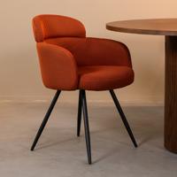 LABEL51 Eetkamerstoel Dinner - Rust - Breathe - Zwart Metalen Frame