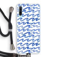 Blauwe golven: Huawei P Smart Pro Transparant Hoesje met koord