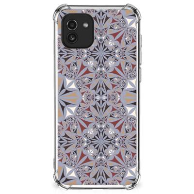 Samsung Galaxy A03 Anti-Shock Hoesje Flower Tiles Samsung Galaxy A03 Anti-Shock Hoesje Flower Tiles