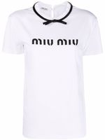 Miu Miu t-shirt à logo imprimé - Blanc