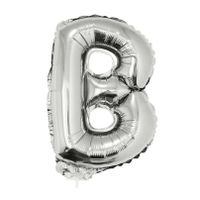Opblaasbare letter ballon B zilver