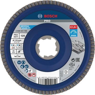 Bosch Accessoires X-LOCK Lamellenschijf schuin, kunststof Ø115mm, G 120, X571, 
Best for Metal - 2608621766
