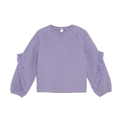 Daily7 winter t-shirt meisjes - Paars - longsleeve/ruffle