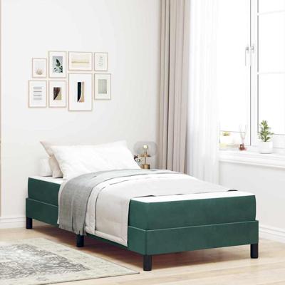 Boxspringbed met matras Donkergroen 90 x 200 cm Fluweel
