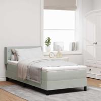 Boxspringbed met matras fluweel lichtgrijs 90x190 cm