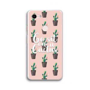 Cactus quote: Google Pixel 3 XL Transparant Hoesje