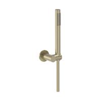 Handdoucheset MAY Staaf Handdouche, Verstelbare Wandsteun en Smooth Doucheslang 125 cm Geborsteld Mat Goud PVD