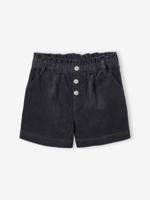 Fluwelen short met paperbag-vorm meisjes grijs