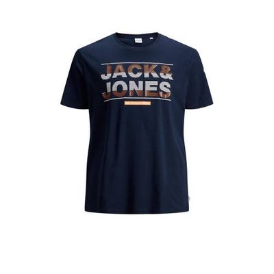 JACK & JONES PLUS SIZE T-shirt Mount Plus Size met logo donkerblauw JACK & JONES PLUS SIZE T-shirt Mount Plus Size met logo donkerblauw