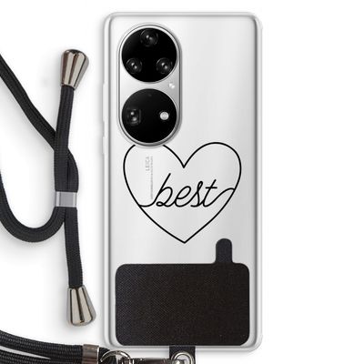 Best heart black: Huawei P50 Pro Transparant Hoesje met koord