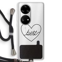 Best heart black: Huawei P50 Pro Transparant Hoesje met koord