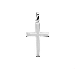 Hanger Kruis glad-mat zilver 19 x 31,5 mm