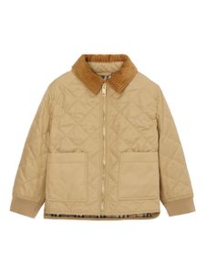 Burberry Kids veste matelassée à col en velours côtelé - Tons neutres