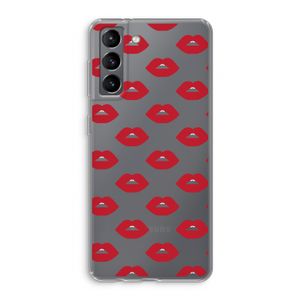 Lips: Samsung Galaxy S21 Transparant Hoesje