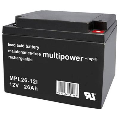 multipower MPL26-12I Loodaccu 12 V 26 Ah Loodvlies (AGM) (b x h x d) 175 x 125 x 166 mm M5-schroefaansluiting Onderhoudsvrij, Geringe zelfontlading