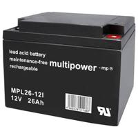 multipower MPL26-12I Loodaccu 12 V 26 Ah Loodvlies (AGM) (b x h x d) 175 x 125 x 166 mm M5-schroefaansluiting Onderhoudsvrij, Geringe zelfontlading