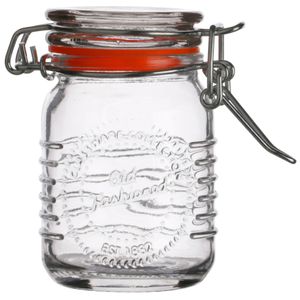 Voorraadpotje/kruidenpotje - mini - 70 ml - glas - met beugelsluiting - D5 x H8 cm