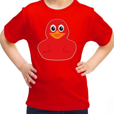 Verkleed T-shirt voor jongens/meisjes - eendje - rood - Carnaval - feestkleding
