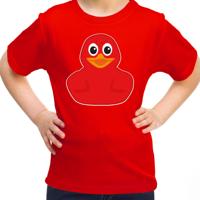 Verkleed T-shirt voor jongens/meisjes - eendje - rood - Carnaval - feestkleding