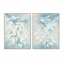 Schilderij DKD Home Decor 90 x 4 x 120 cm Blad van een plant Scandinavisch (2 Stuks)