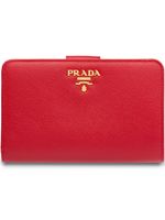 Prada portefeuille en cuir grainé - Rouge