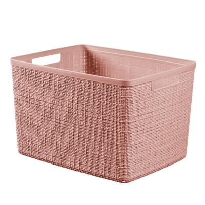 Curver opbergmand jute-look 20l roze