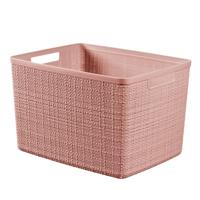 Curver opbergmand jute-look 20l roze