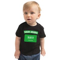 Saudi-Arabia t-shirt met vlag Saoedi-Arabie zwart voor babys - thumbnail