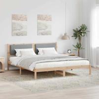 Bedframe Lichtgrijs 200 x 200 cm Massief grenenhout