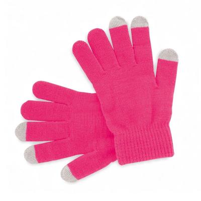 Touchscreen smartphone handschoenen - fuchsia - volwassenen/kinderen - acryl - one size S/M