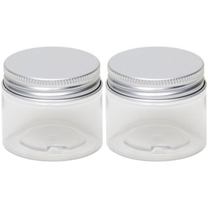 2x Kunststof weckpotten/inmaakpotten 50 ml met schroefdeksel