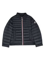 Moncler Enfant logo-patch zip-up down jacket - Bleu - thumbnail